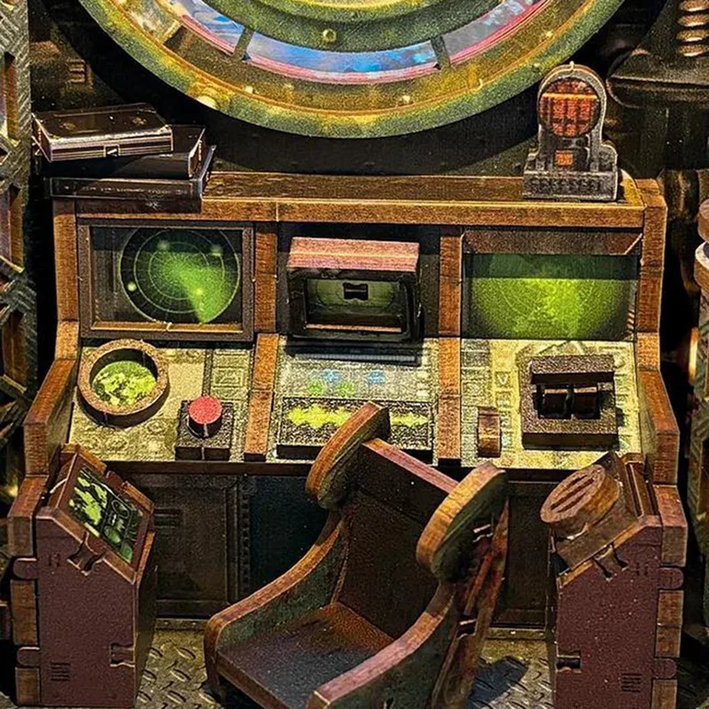 Estantería ensamblada de madera Explore Fantasy World Desconocido Decoración de escritorio Leaguas de regalo bajo el mar-SPMI