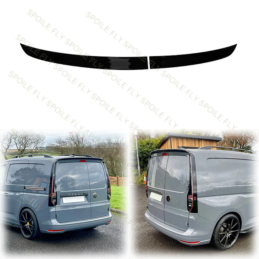 

2020 To Up For VW Volkswagen Caddy Mk5 Onward STX Rear Spoiler Lip Roof Wing By Gloss Black Carbon Fiber ABS Bard Door Models