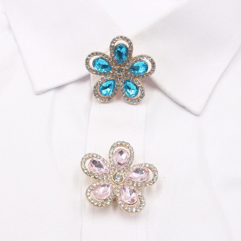 Sparkling 1 piece 35MM Flower Water Droplet Glass French Shirt Cufflink Set DIY Simple Cufflinks Wedding Clothing Accessories