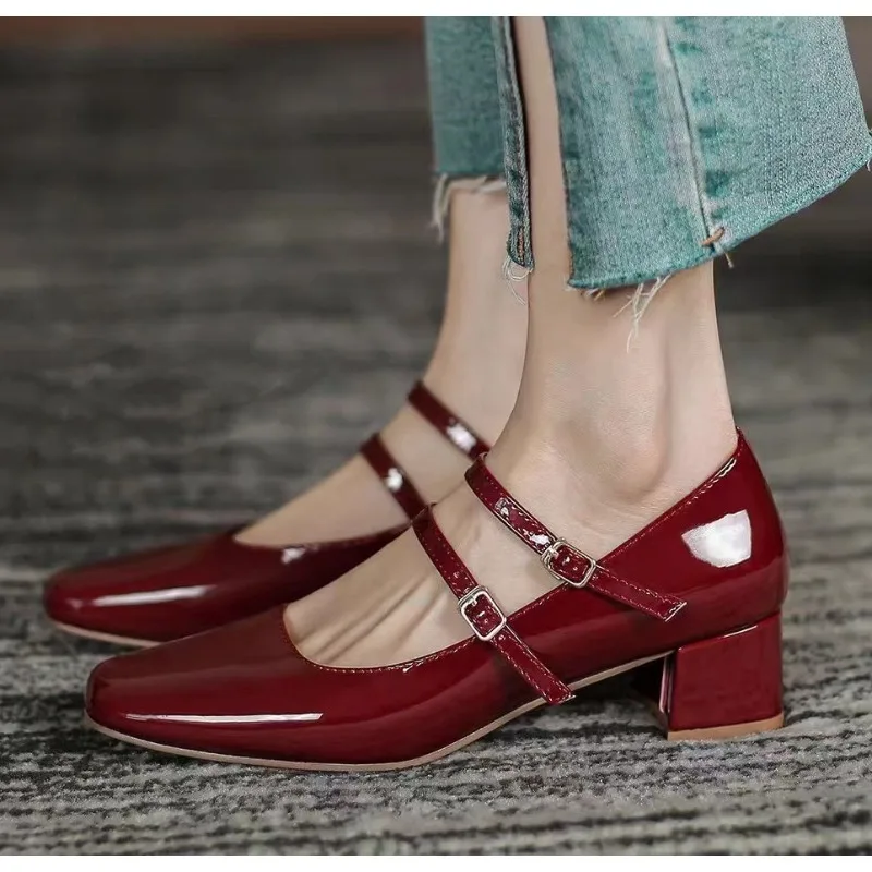 Women Pumps Spring Autumn Fashion Quality Women Shoes Low Heel Square Square Toe Comfortable Sexy Heels Women Zapatos De Mujer