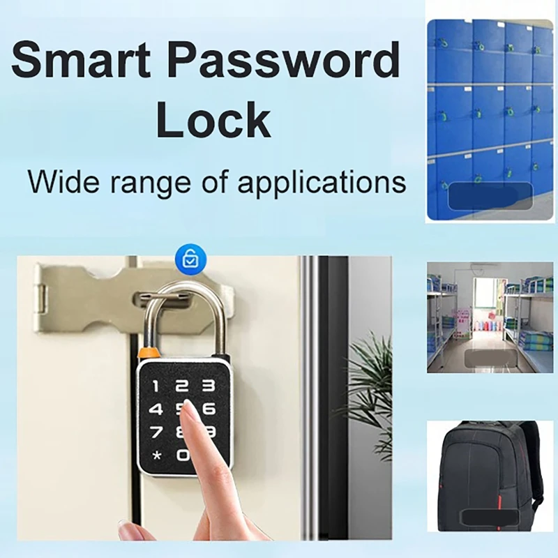 Portable Anti-theft Padlock APP Fingerprint Password Combination Smart Biometric Padlock USB Charging For Locker Luggage Gym