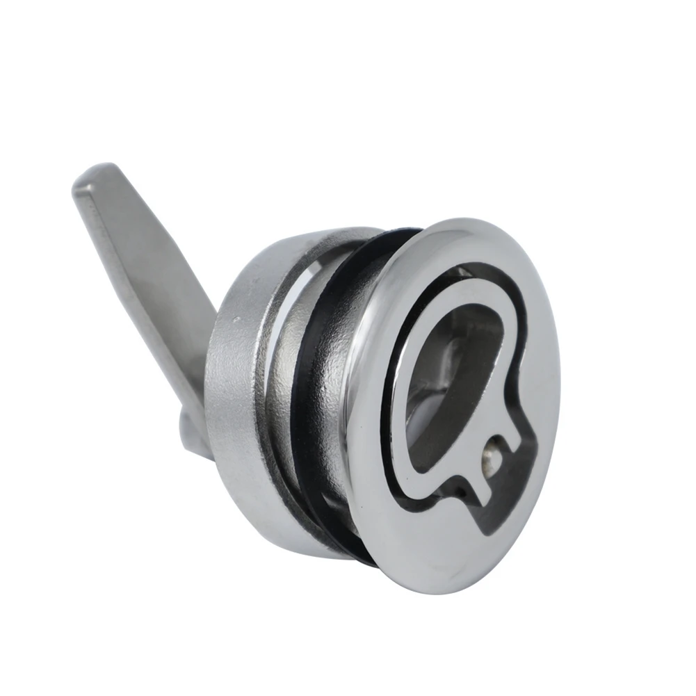 【LAST CHANCE】Marine Hardware Stainless Steel 316 Turning Lock 65X60mm Flush Pull Lift Handle Locker Hatch Latch With Key