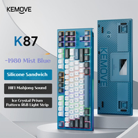 Kemove Tri-Mode Wireless Mechanical Keyboard 87 Keys Hotswappable RGB Esports Buletooth Gamer Keyboard For Laptop Tablet Pc