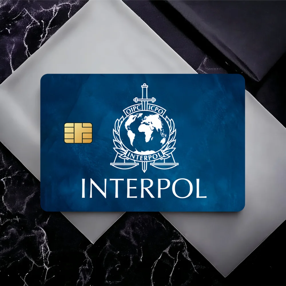 ملصقات بطاقات الائتمان المزخرفة المقاومة للماء من Interpol، 4 قطع من ملصقات حافلة البنك للديكور الأمامي للخصم