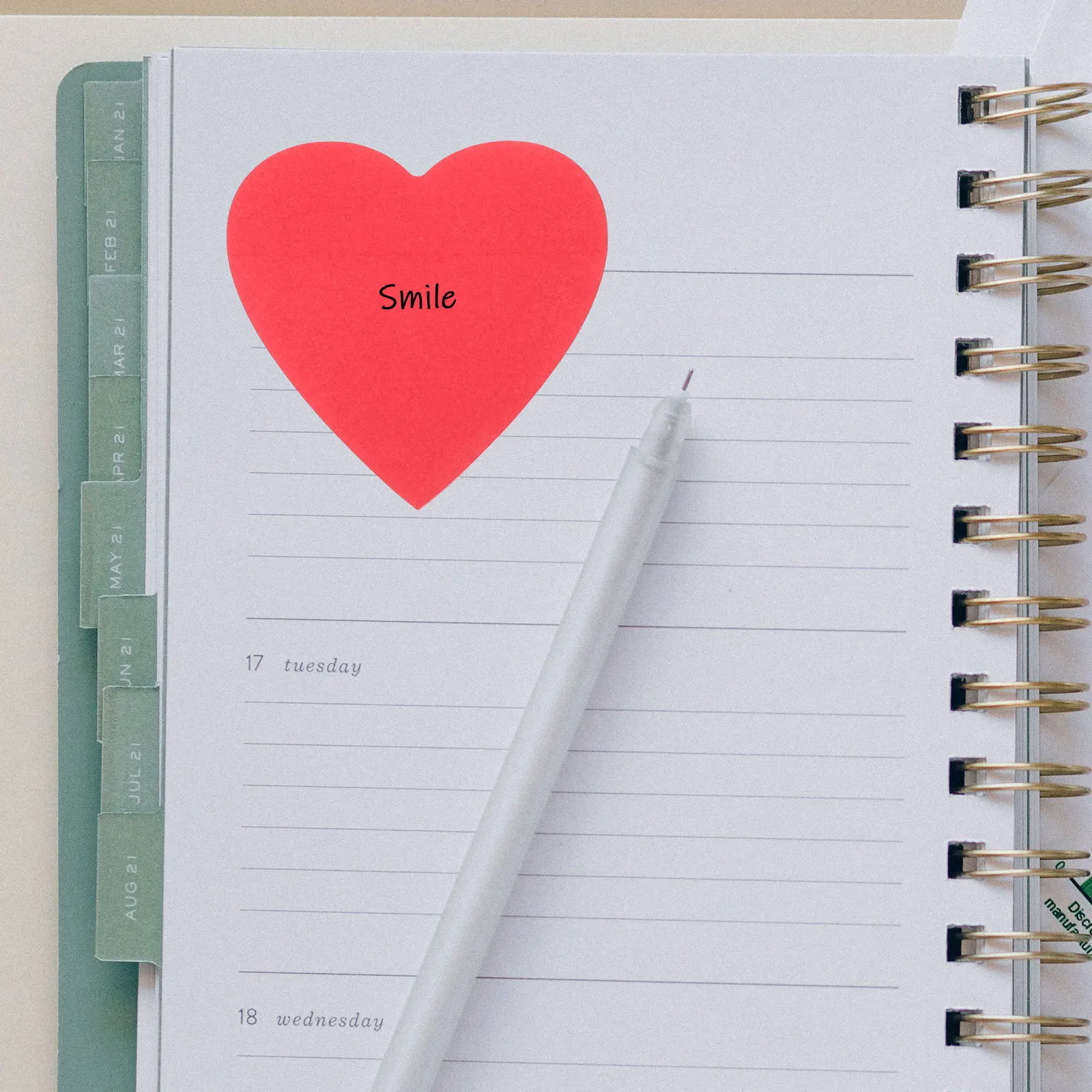 5 Books Red Heart Memo Stickers Smooth Writing No Smudge Portable Self-Adhesive Note Pads for Study Work Schedule Planner