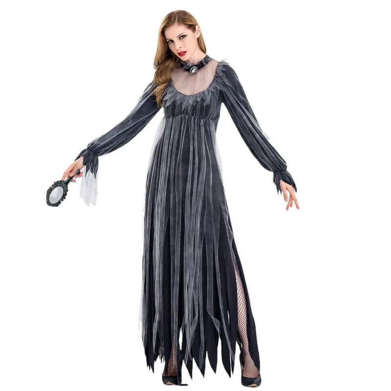 Loween fantôme mariée sorcière terreur fantôme cape scène Performance tenue Zombie mariage Costume femme Faion