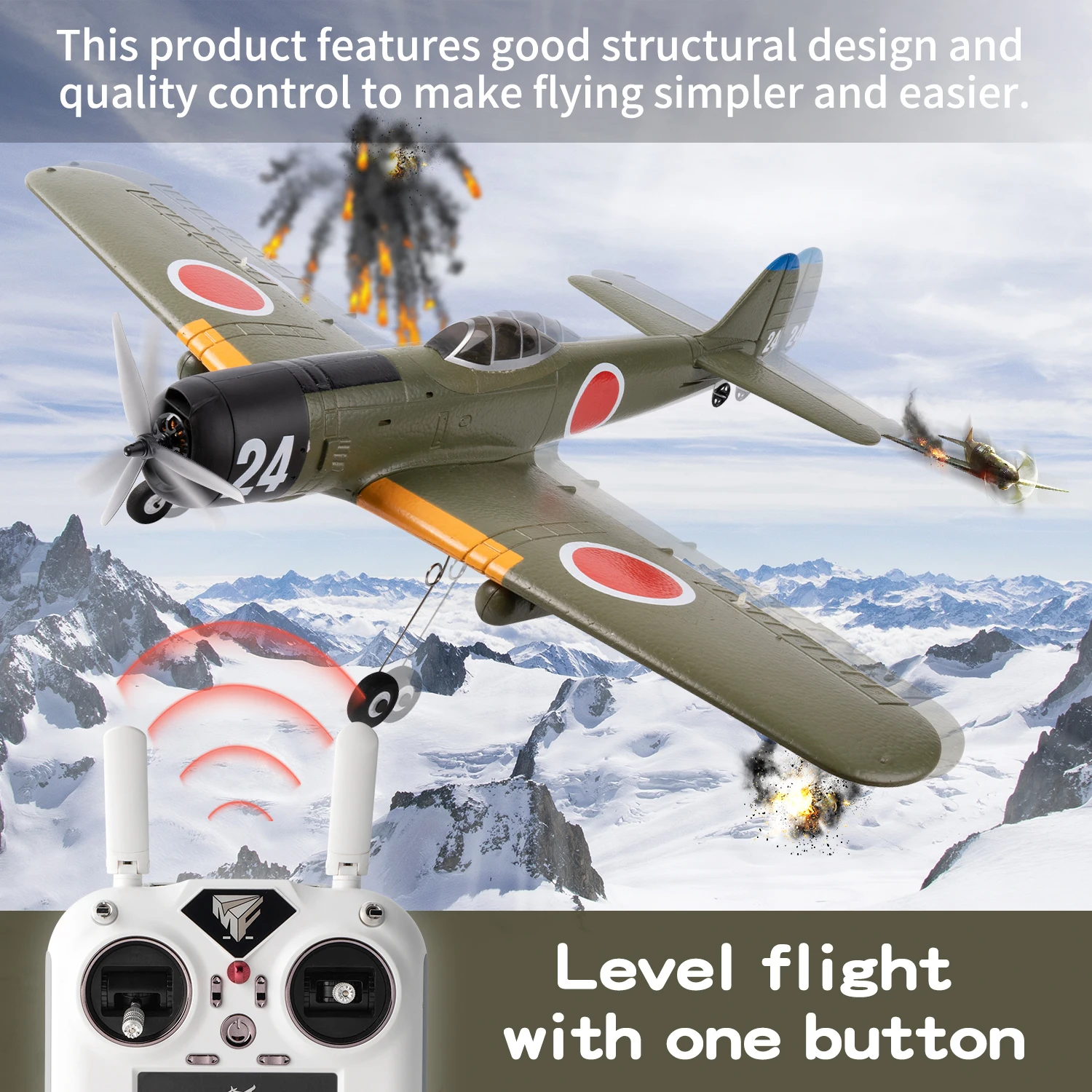 WWII Fighter Ki-84 Fixed wing aircraft Brushless motor RC Airplane glider Airliner Plane Vehicle 6-axis electronic  Support  GPS