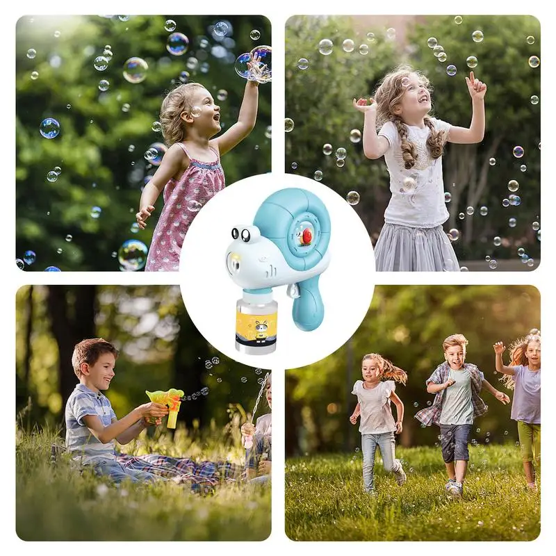 Handheld Bubble Machine Cartoon Snail Shaped Bubble Machine Kids Bubbles Toys With Lights Music Fully Automatic Bubble Machine