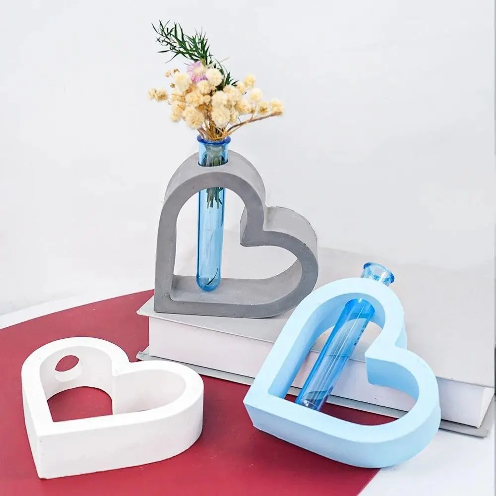 

Силиконовая форма для вазы в форме сердца, силиконовая форма для литья вазы, поднос для вазы в форме сердца, литая форма для украшения бетонной штукатурки