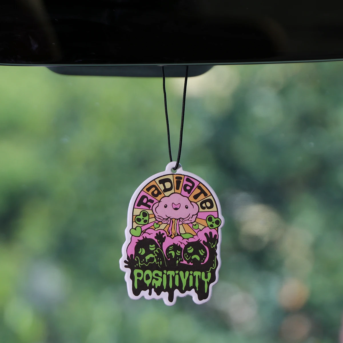 Positive Energy Quotes Car Aromatherapy Tablets Car Interior Pendant Air Freshener Rearview Mirror Hanging Decoration