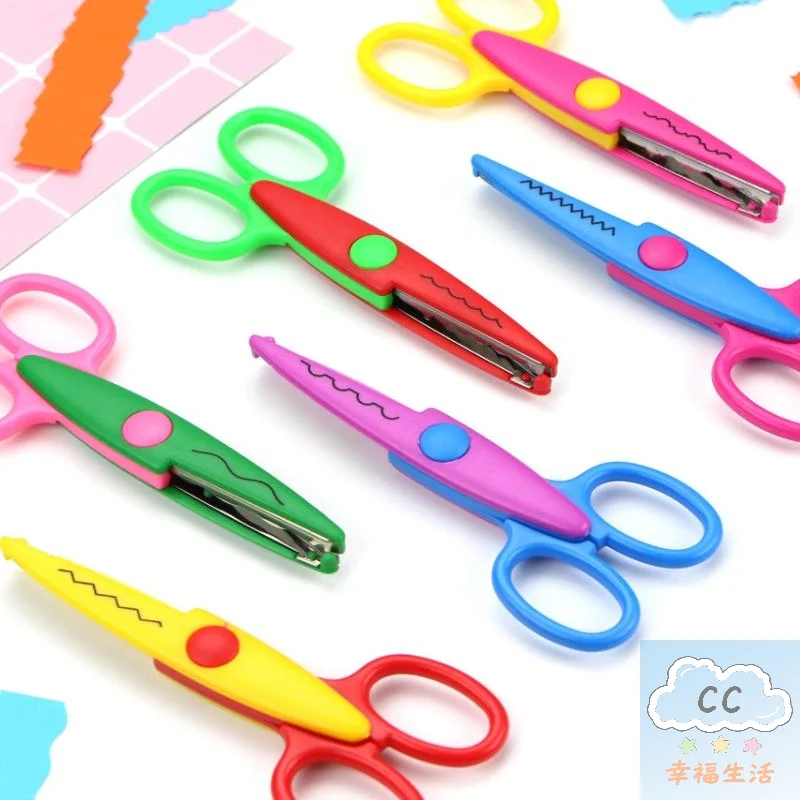 أضيق الحدود مقص الدانتيل نمط متموج صغير مستدير رئيس الأطفال خاص طالب أداة فنية القرطاسية مقص لسكرابوكينغ