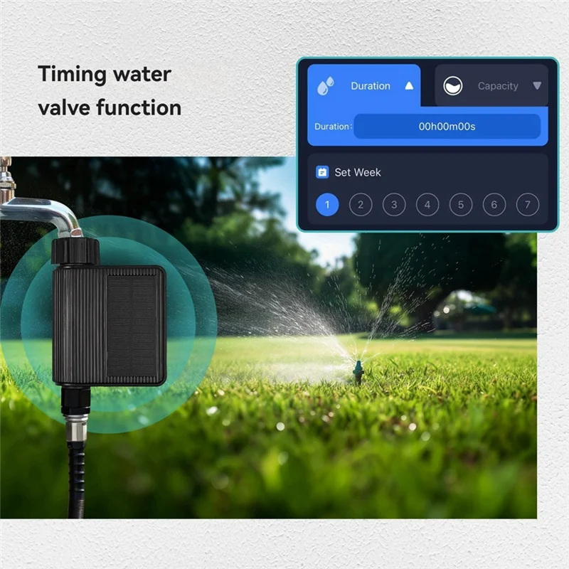 Válvula de agua de riego temporizada de agua Solar Tuya, resistente al agua IP65, incluye Detector de temperatura y humedad del suelo