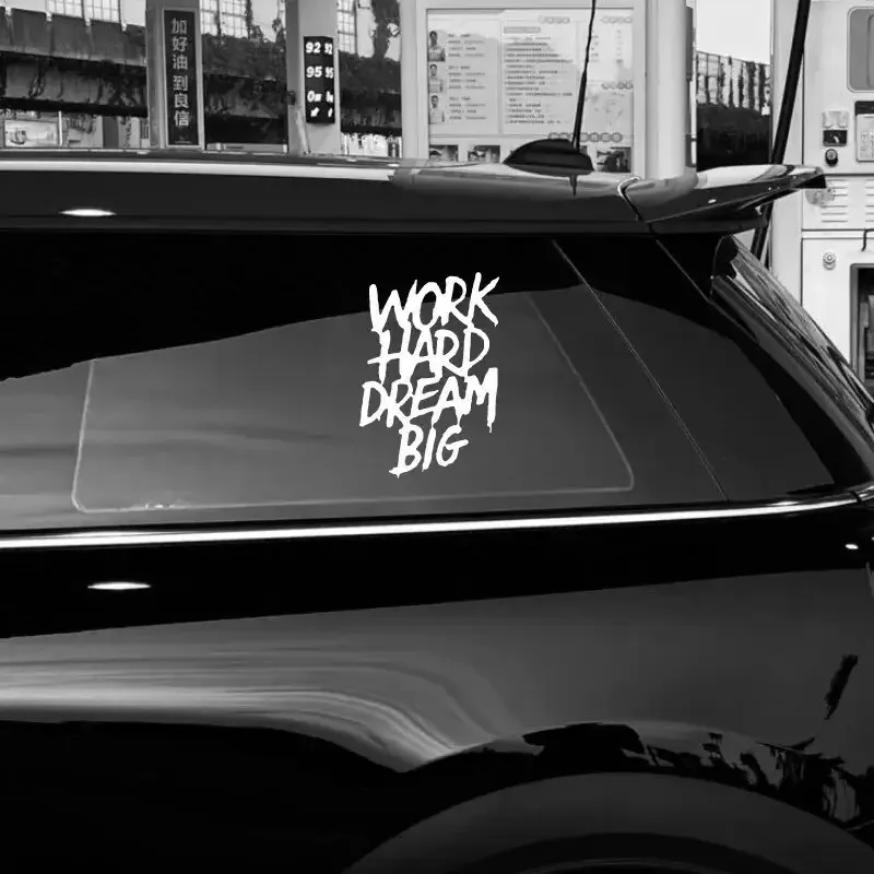 Work Hard Dream Big Sticker 1PC Motivational Quote Vinyl Decal Car Truck Motorcycle Laptop Inspirational Decor