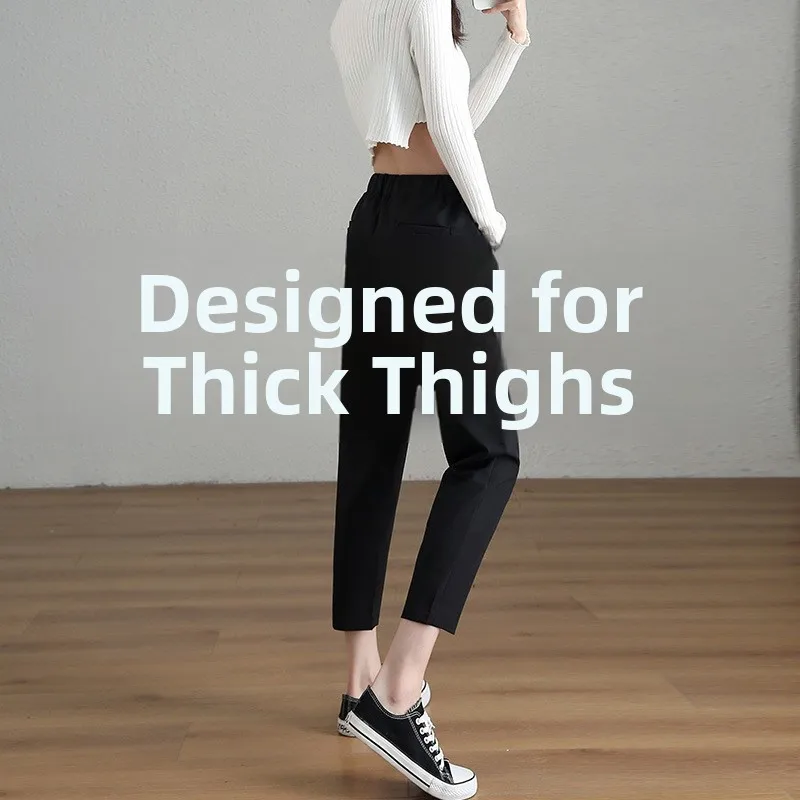 

Женские брюки-харланы с высокой талией, облегающие, укороченные, из полиэстера, повседневные