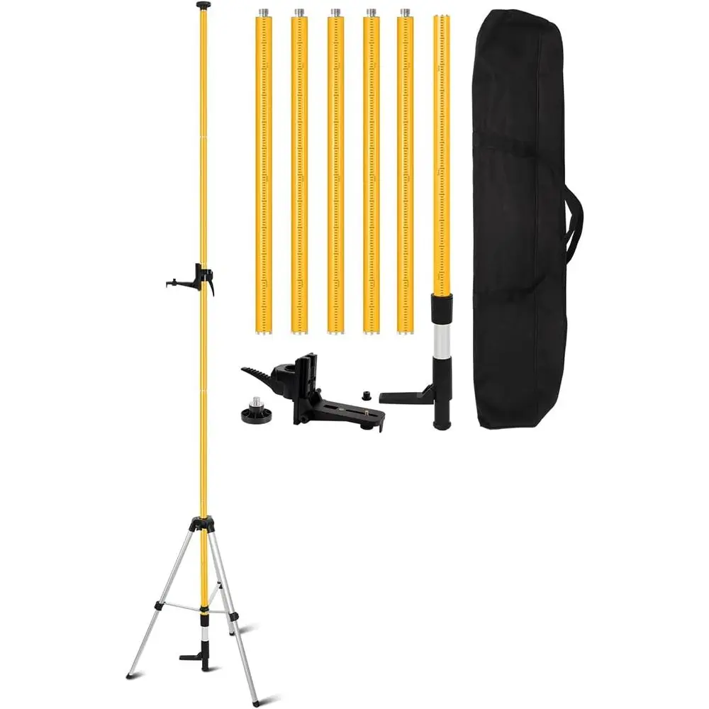 

Laser Level Pole with Tripod, Telescoping Laser Level Tripod, 13.8 Ft./4.2M with 1/4-Inch by 20-Inch Laser Mount for Rotary and
