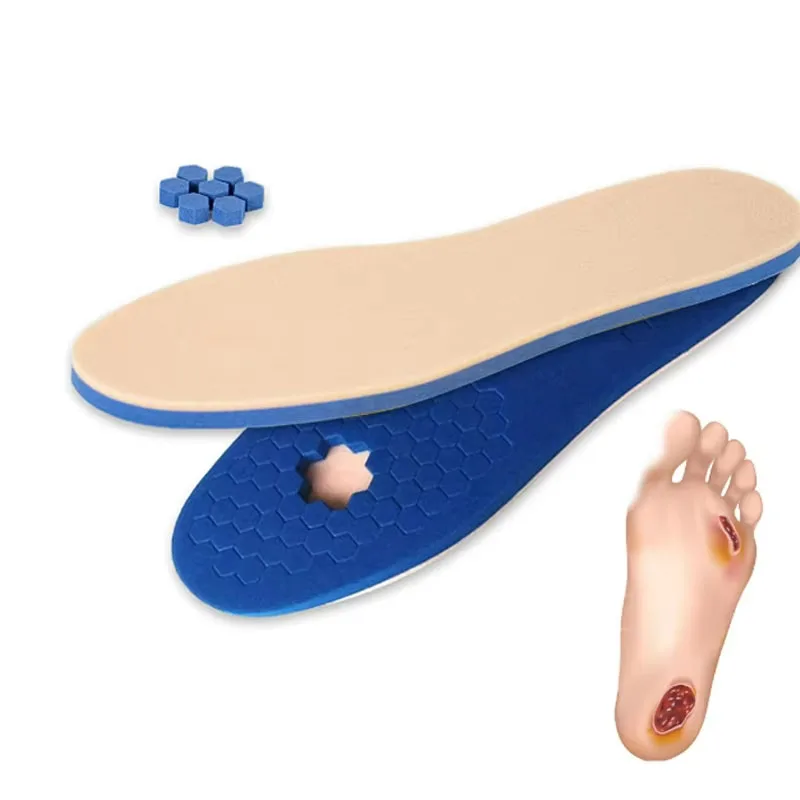 1Pair Foot Ulcer Insole-Diabetic Insole-Off Loading Insole Removable Peg Insoles-for Men and Women Foot Pain Relief