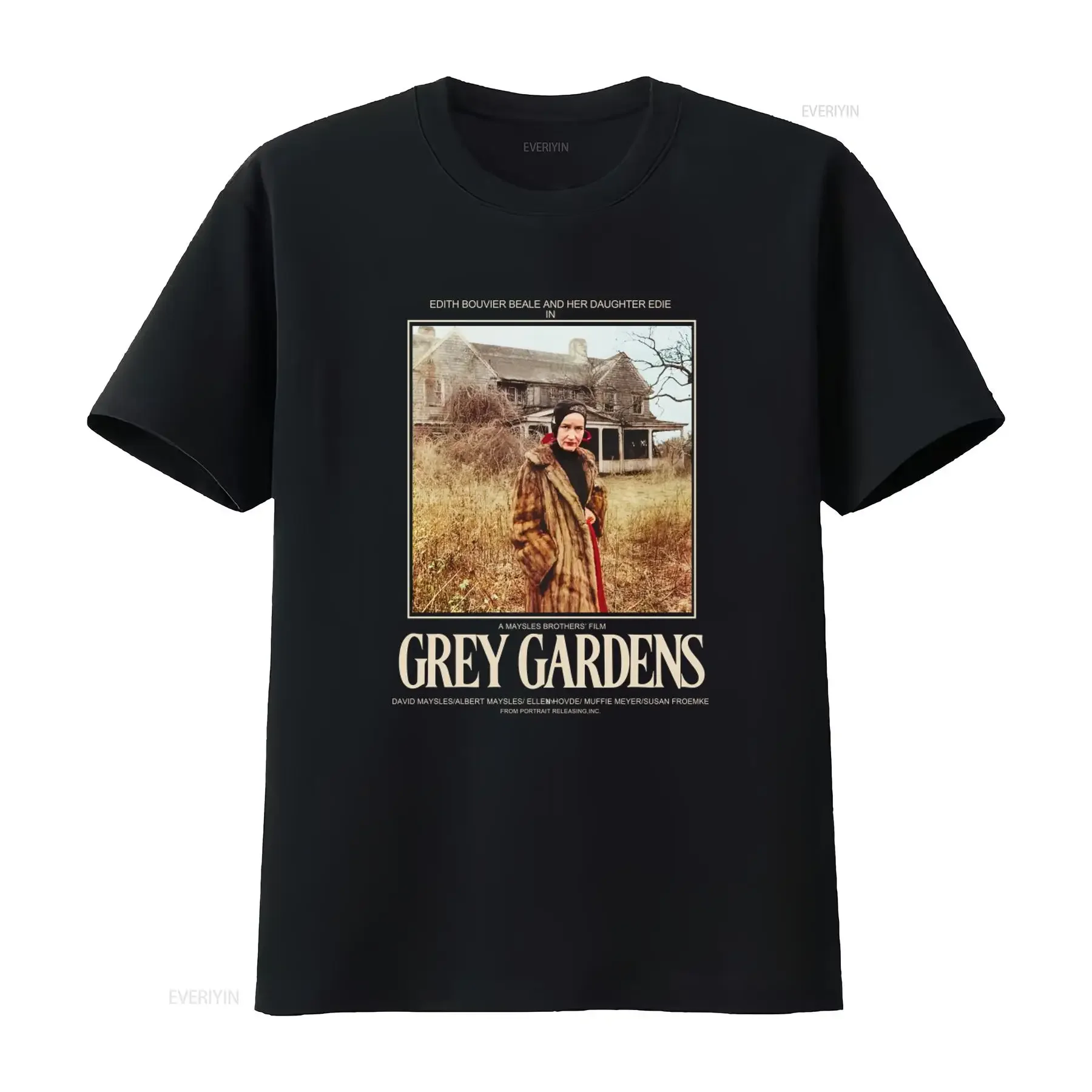 Grey Gardens 1975 Promo Edie Edith Bouvier Beale Vintage Film T Shirt vintage Washed Top For Everyday Wear homme Stylish