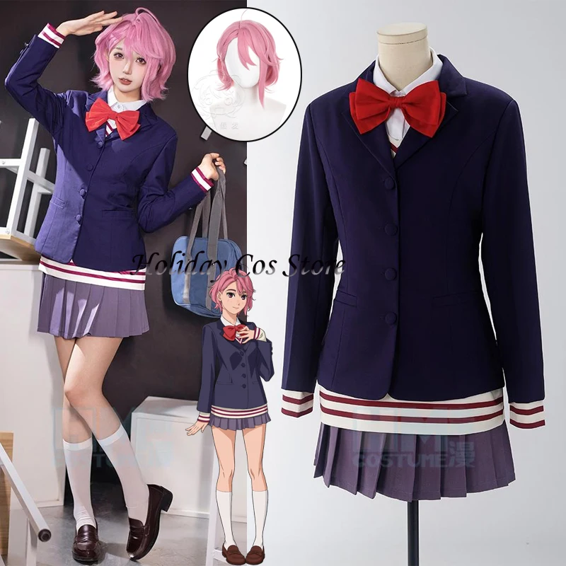 Aira Shiratori Cosplay Costume Dress Skirt School Uniform Blue Jacket Momo Ayase Anime For Women Girls Halloween Party  Props