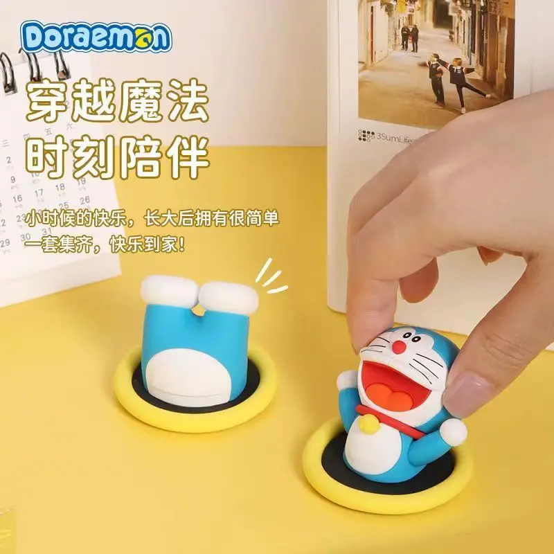 Doraemon Kawaii animation peripheral cute Doraemon Doraemon Cat Creative Passage Circle Refrigerator 3D Magnetic Sticker Gift