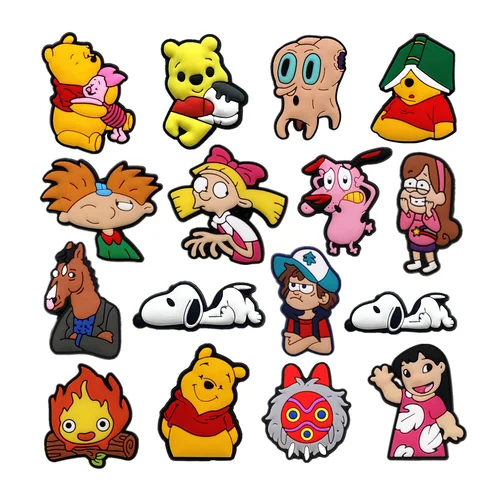 1 Uds. De dijes de zapatos de dibujos animados de PVC MINISO, accesorios para zapatos de Strange Town Snoopy, decoraciones de Pin de zueco para niños y niñas, regalos de fiesta de Navidad