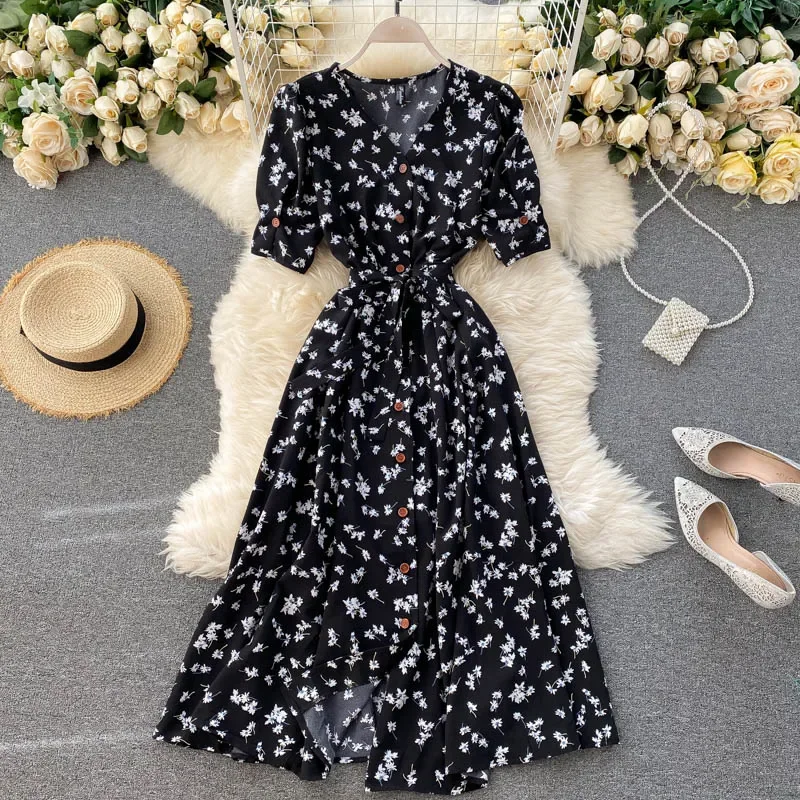 Korean Red elegant sexy Dress women Summer Autumn V-neck polka dot midi dress waist split dress vestidos de fiesta clothes