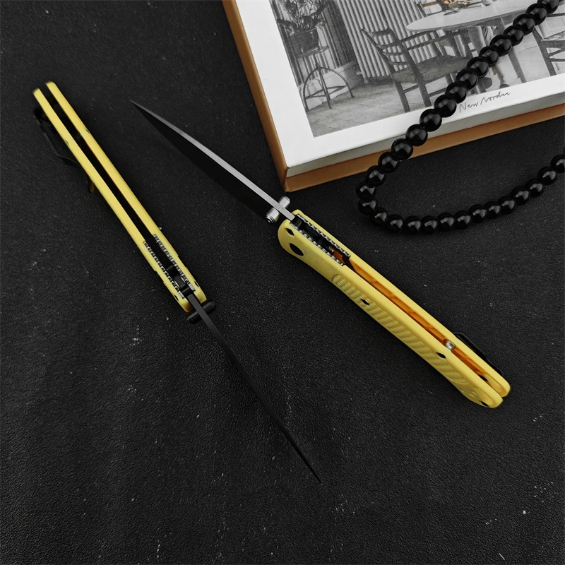 BM535 Camping Hunting Tactical Cutting Rescue Nylon Fiber Yellow Handle Survival Self Defense Convenient Folding Knife