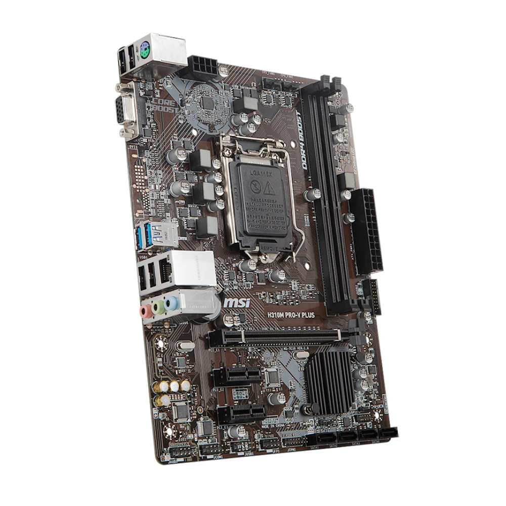 Imagem -03 - Msi-placa-mãe com Chipconjunto Intel H310 Cpu para Suportar a 8ª Geração Core i7 i5 i3 Lga 1151 Ddr4 Micro Atx H310m Pro-v Plus