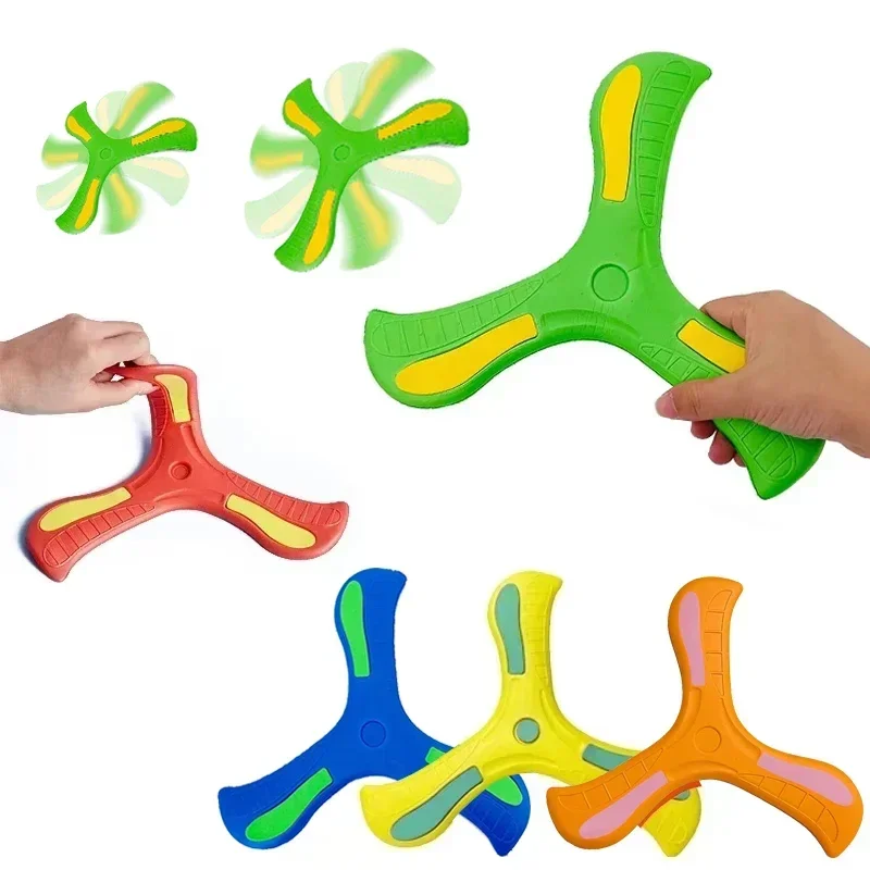 Children Boomerang Soft Three-leaf Cross Adult-kids Interactive Outdoor Toy Early Education Puzzle Decompression Gift