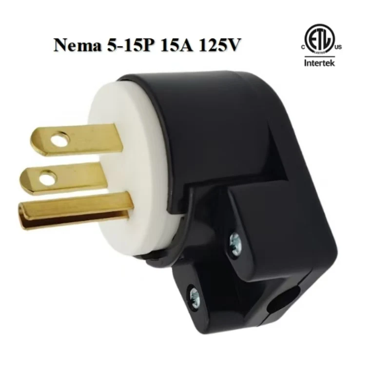 American standard industrial plugs Nema 5-15p 15A  125V   Rotating 360° DIY Rewirable AC Plug