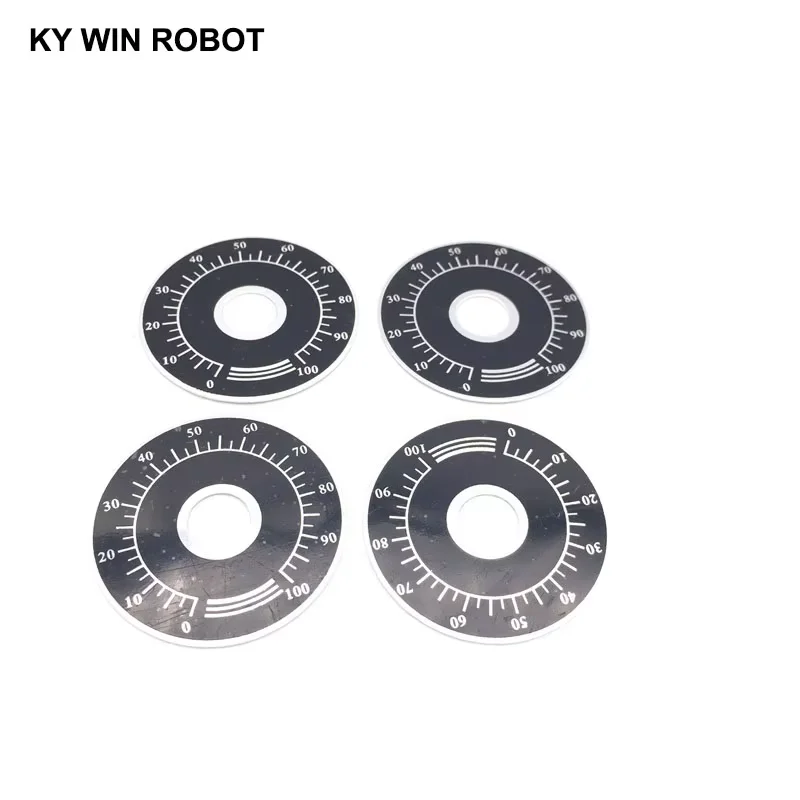 10pcs 0-100 WTH118 Potentiometer Knob Scale Digital Scale Can Be Equipped With WX112 TOPVR IC Electronic Components for Arduino