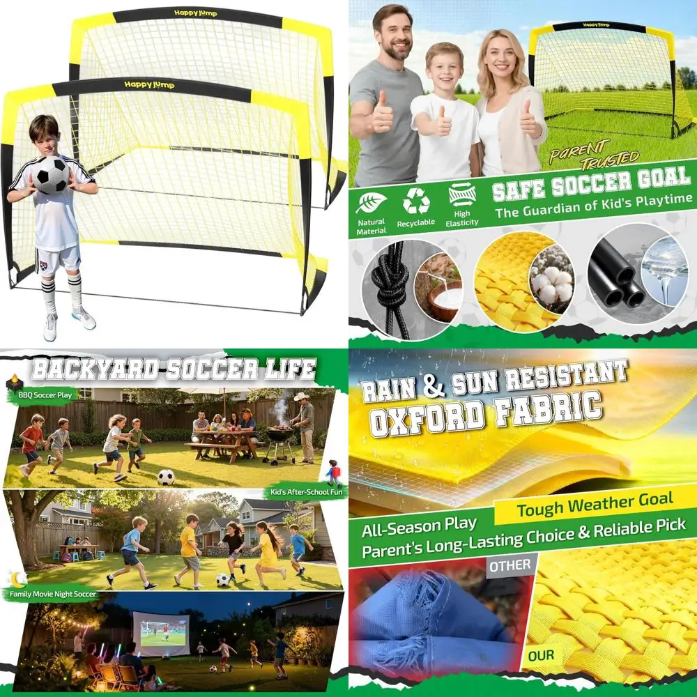 

Portable Soccer Goals for Youth Ages 6-14: Durable, Easy Setup for Backyard, Park, or School Training