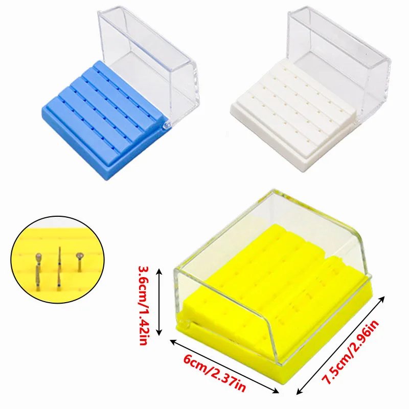 

1Pc Dental 24 Holes Disinfection Box Plastic Dental Bur Holder Disinfection Carbide Burs Block Drills Case Box Storage Box