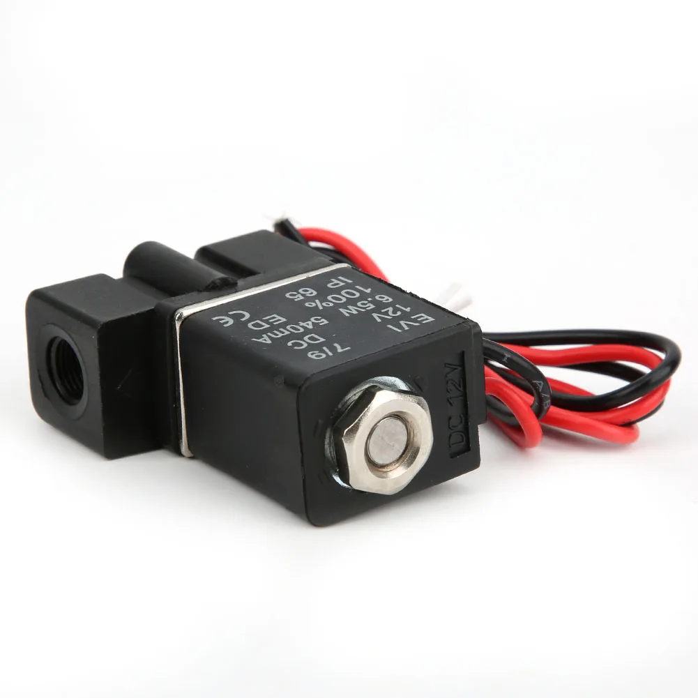2 Position 2 Way Solenoid Valve, Fast Response Plastic Electric Solenoid Valve 12V DC 2 Position 2 Way Air Water Oil