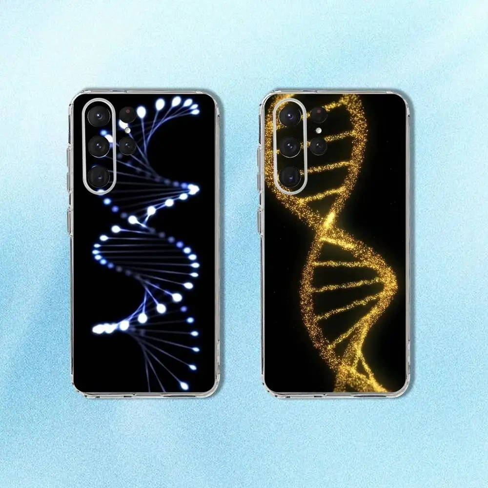 

Science DNA Biology Phone Case For Samsung S24,30,21,22,23,20 FE,lite,PIus,Ultra,5G,Note,9,10 Transparent Cover