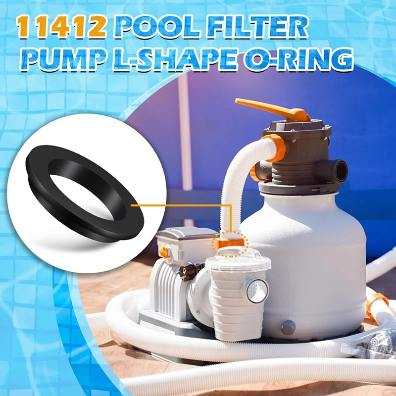 12 Pcs 11412 Pool L Shape O Ring Pool Filter Replacement Parts Pool Pump Gasket For Intex Sand Filter Pump Motor