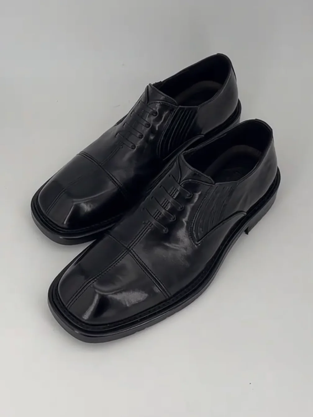 

High Quali Casual Leather Men's oes Comfortable Faionable Versatile Busin European Sle Ele Trendy Flat Laced O...