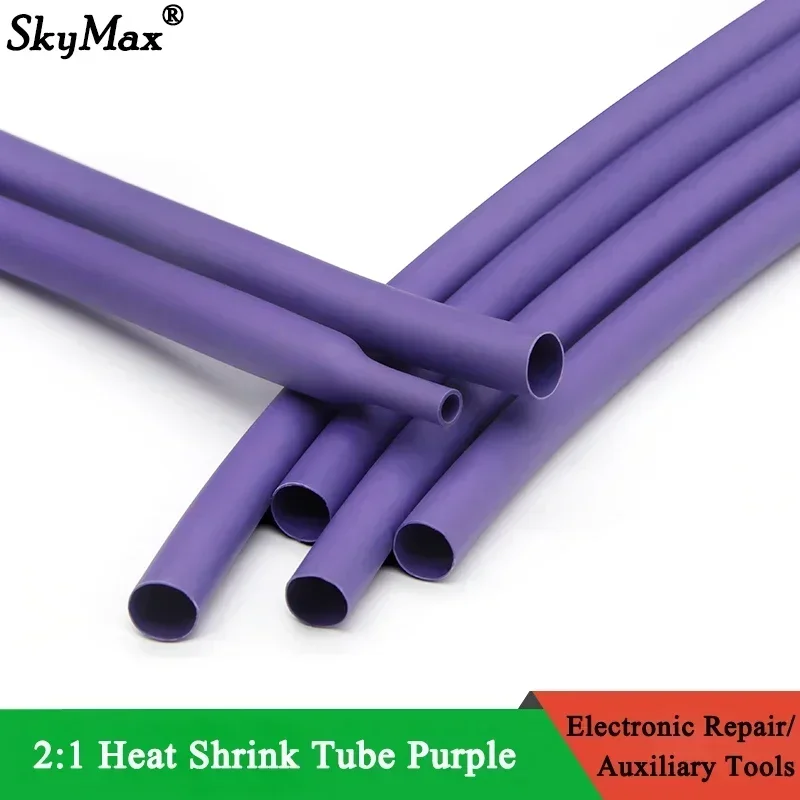 1~5m 2:1 Heat Shrink Heatshrink Tube Purple Diameter 1mm ~ 50mm Wire Repair DIY Cable Protecctor Tubing Sleeving Wrap