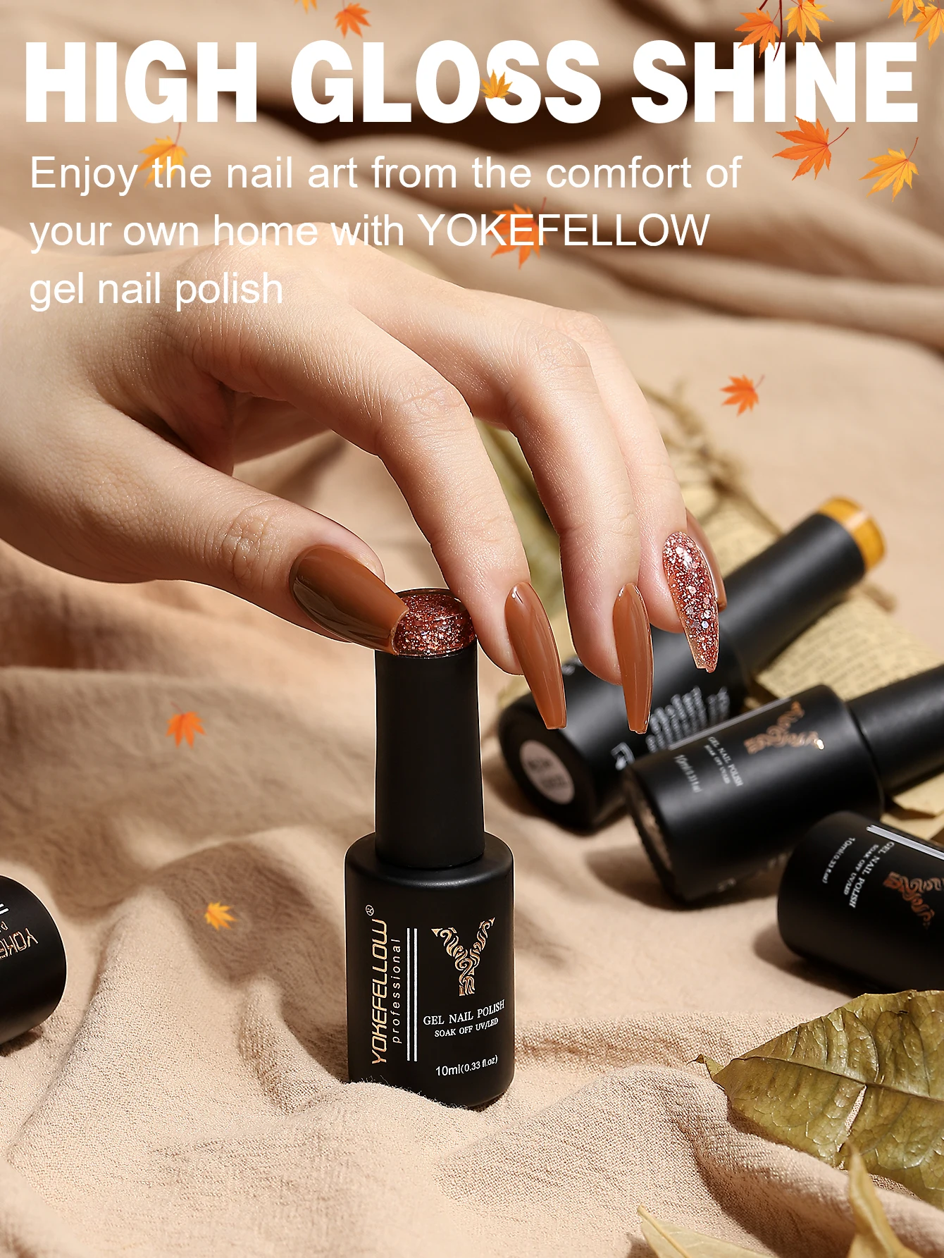 YOKEFELLOW Gel Nail Polish 10ML Fall Winter Color Soak Off UV LED Gel Varnishes Semi-permanent Manicure Hybrid Gel For Nails Art