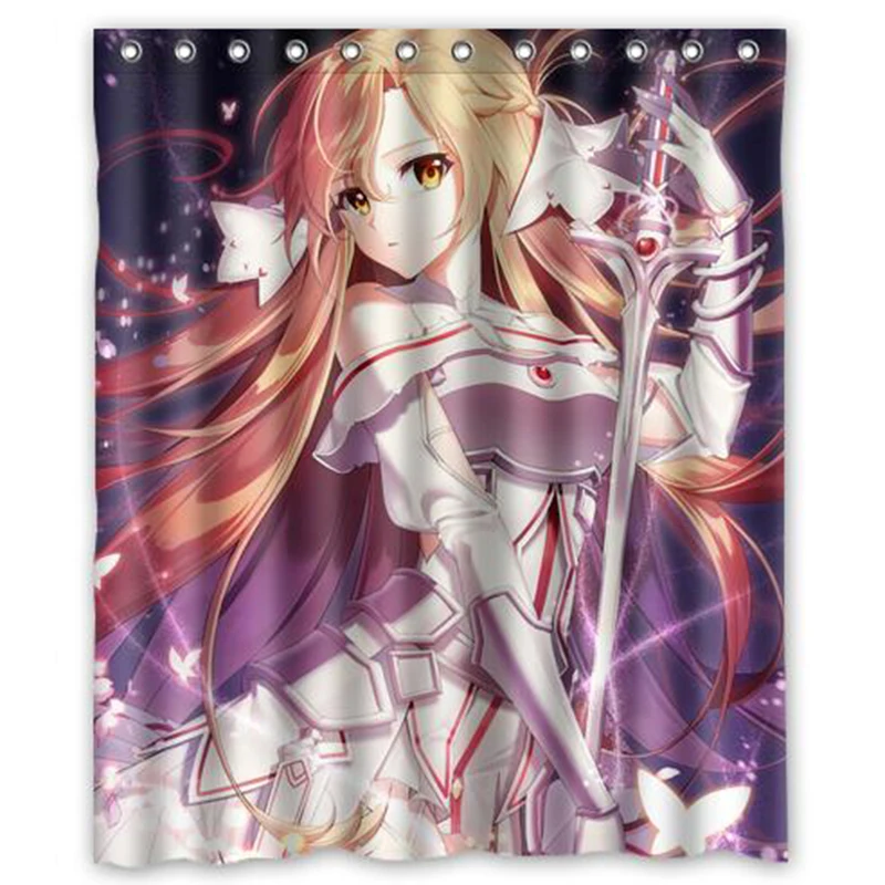 150x180cm Anime Kirito Asuna Suguha SAO Personalized Custom Polyester Waterproof Bath Shower Curtain