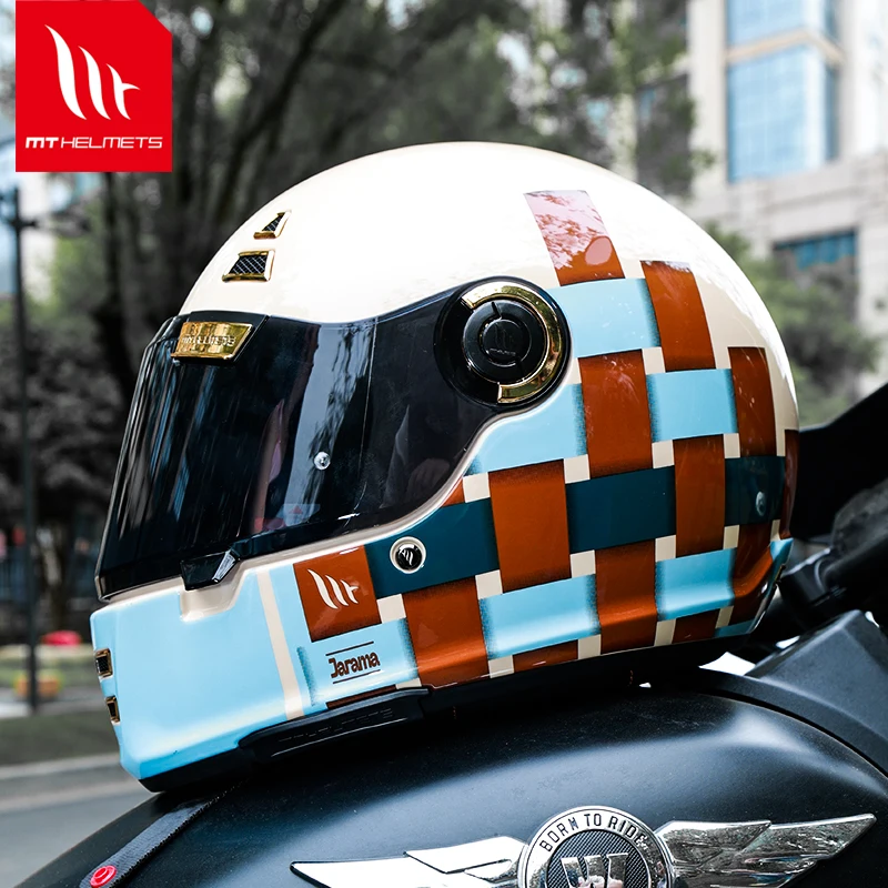 

New MT Jarama Motorcycle Helmet DOT ECE Certification Full Face Retro Off Road Helmet Cascos Para Motos Capacete Casco Moto