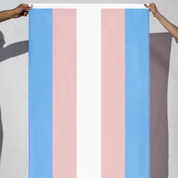 Party Polyester Windproof Transgender Rainbow Flag 150x90cm with Grommet Rainproof Transgender Pride Flag LGBT Gift Garden Decor