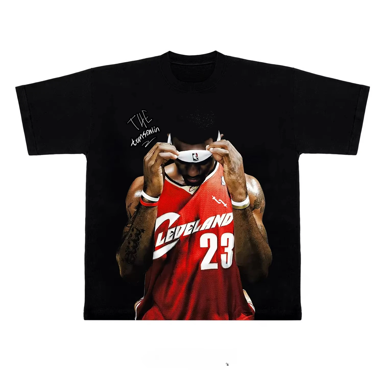 2025 Nueva camiseta de baloncesto LeBron James - Ropa de calle americana original negra |   Camiseta holgada y cómoda con cuello redondo y manga corta S-4XL