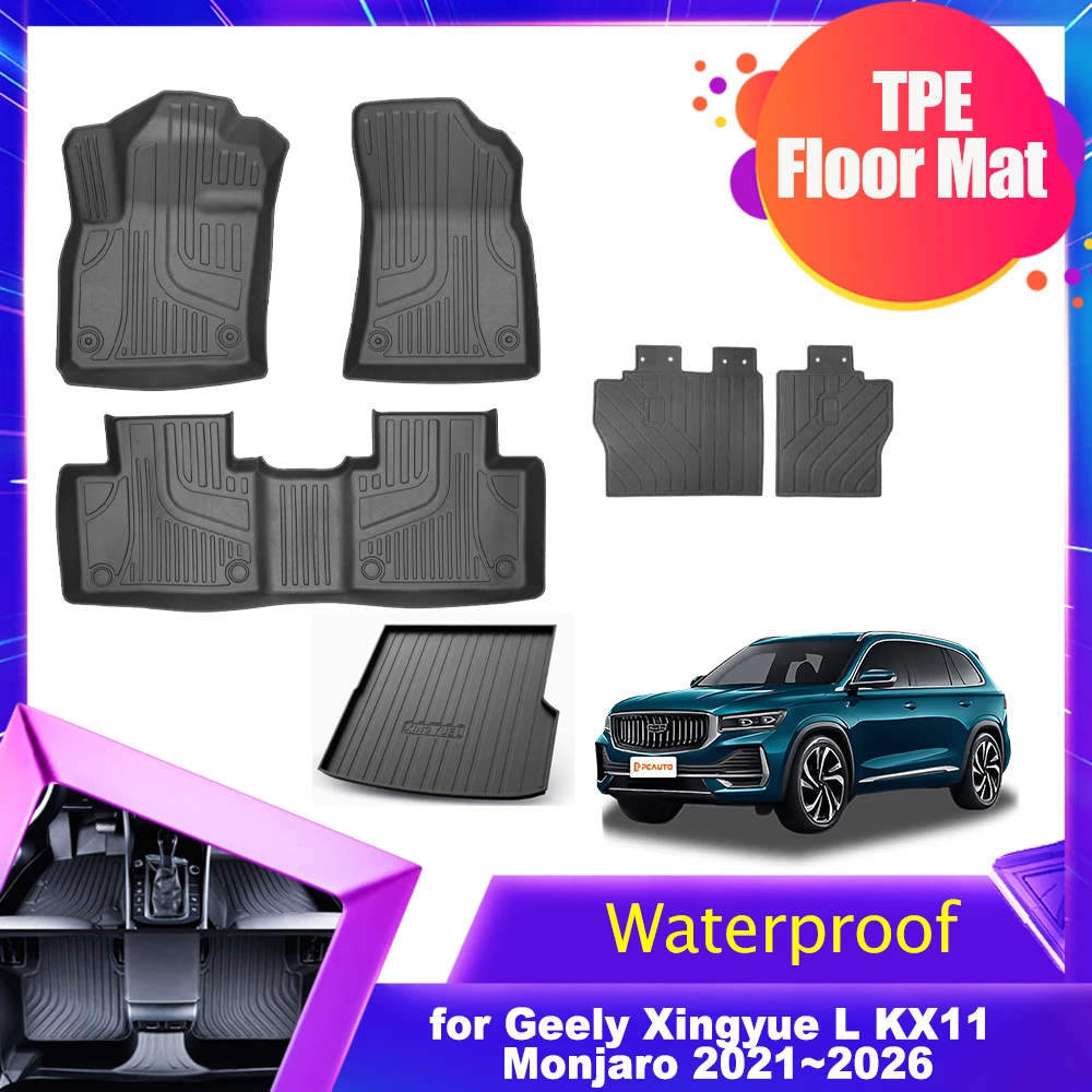 

Car Floor Mat for Geely Xingyue L KX11 Monjaro 2021~2026 TPE Interior Liner Trunk Rug Foot Seats back Pad Waterproof Accessories