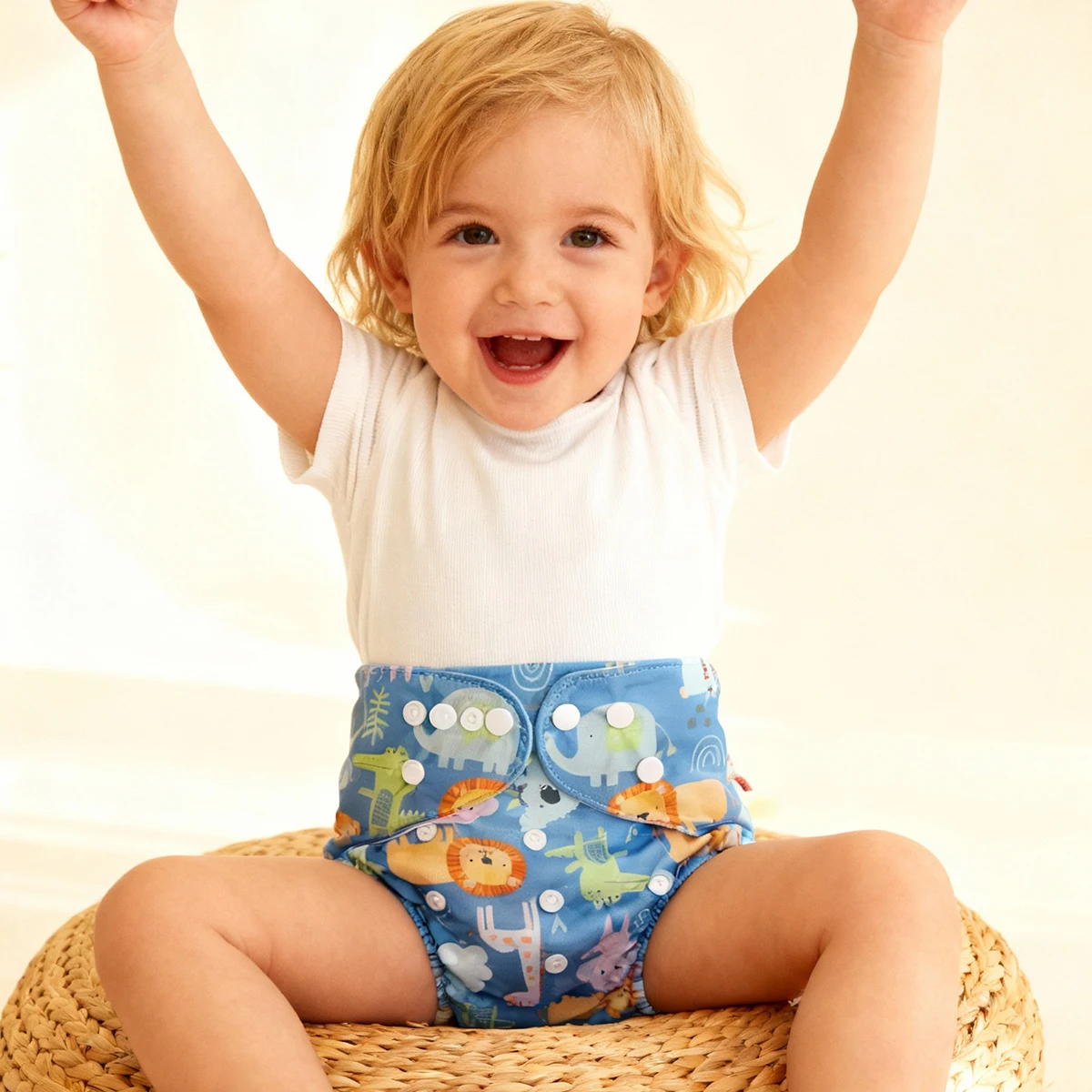 HappyFlute Baby Pocket Diaper Cover 3-15KG Waterproof Washable Reusable Full Animal&Flower Printed Adjustable Suede Cloth Inner