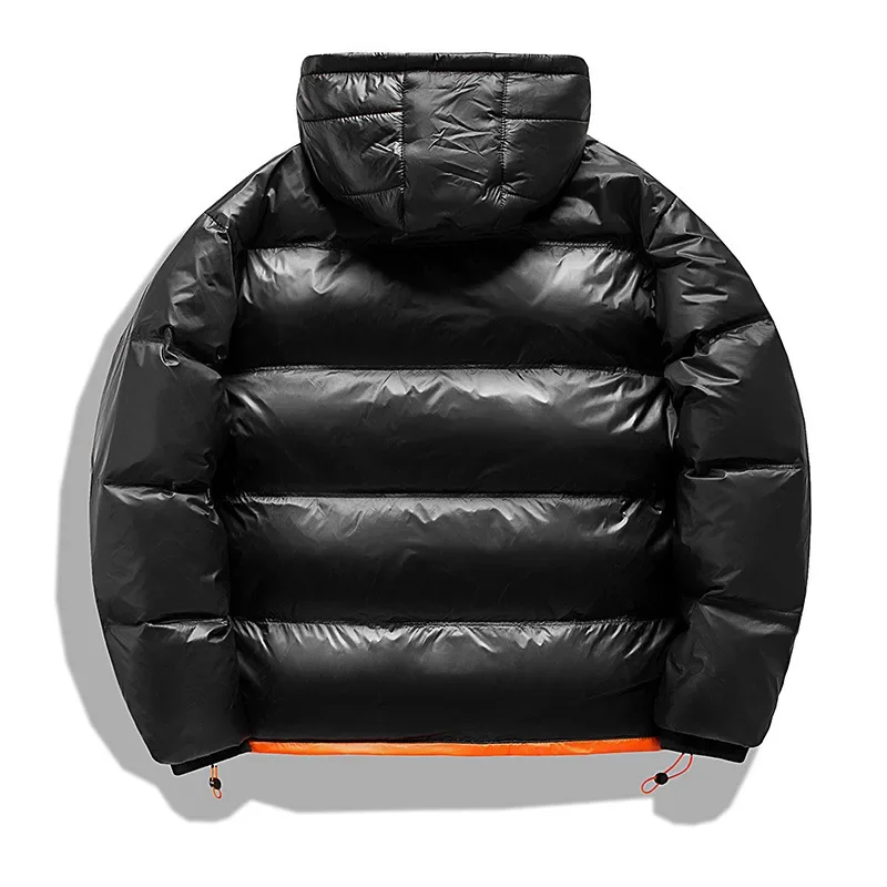 Trendy White Goose Down Jacket For Men Casual Hooded Lightweight Warm Puffer Jacket Plus Size Winter New Arrival