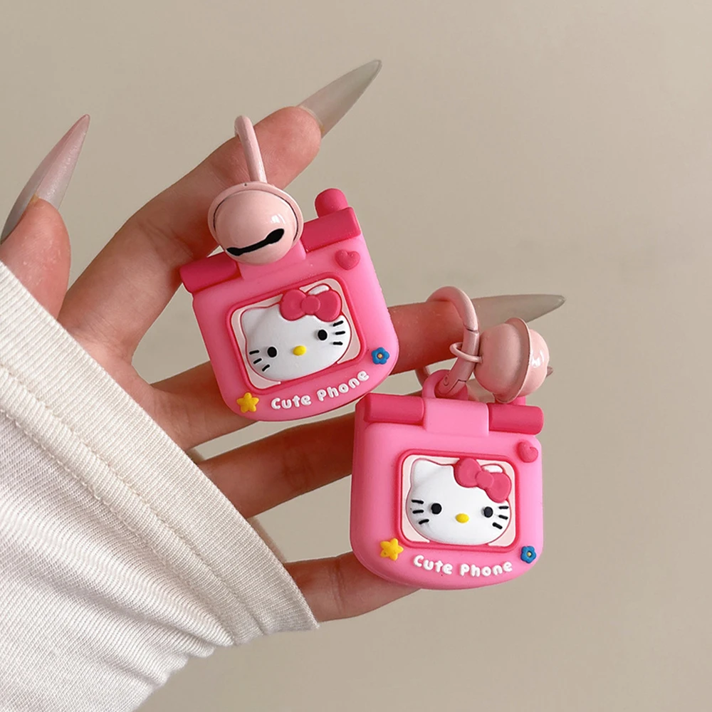 

Силиконовый чехол для Apple Airtags, милый 3D чехол для мобильного телефона Hello Kitty, защитный чехол, брелок-колокольчик, аксессуары для трекера