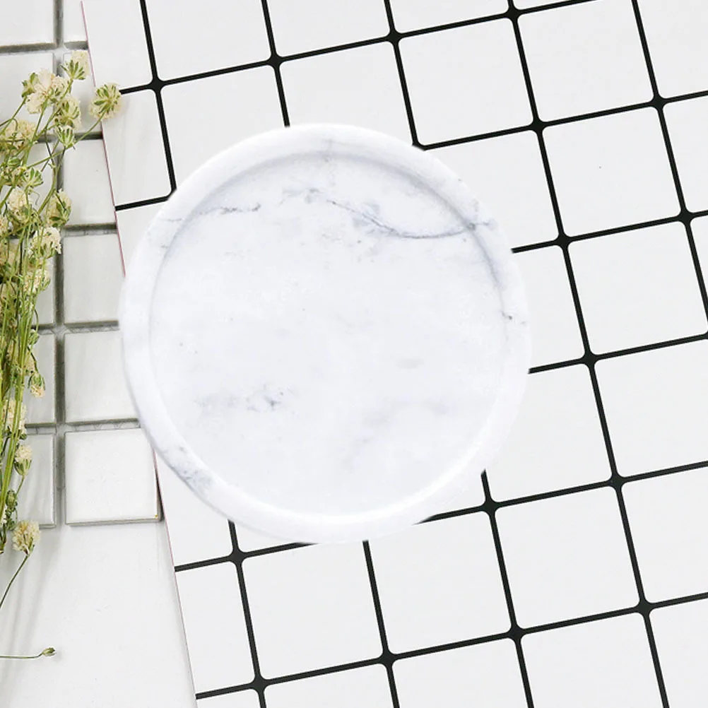 

Поднос для ювелирных изделий из натурального мрамора, серовато-белое декоративное блюдо для колец, функциональная тарелка-брелок для домашнего декора, мраморная тарелка для ювелирных изделий