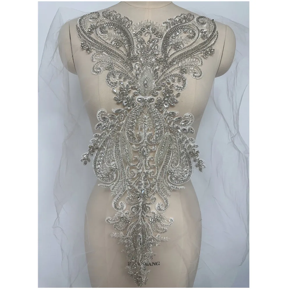 

Новый ручной работы из бисера со стразами и кристаллами, лиф, аппликация, нашивки, аксессуар для платья, одежды, сделай сам