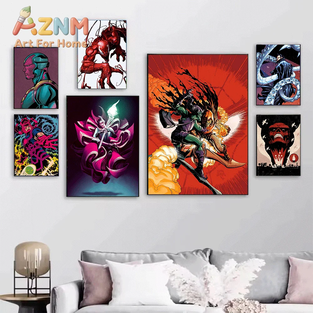 AZNM Venom Classic Comic Canvas Wall Art Unframed Print Home Wall Decor Poster Marvel Superhero Fans Bedroom Decoration