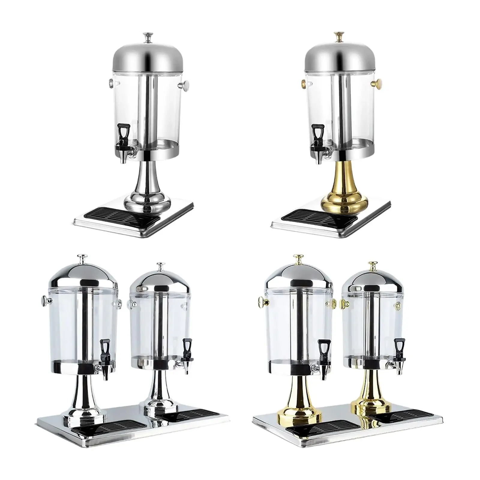 Barrel Design Drink Dispenser with Faucet Transparent Water Jar for BBQ Poolside Tea Lemonade Events